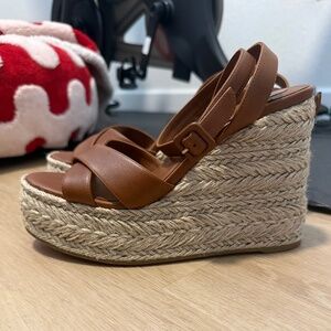Christian Louboutin Mariza Brown Espadrille Wedge Sandal